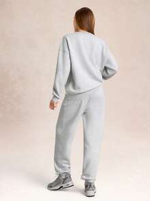 GLOWMODE Everyday Fleece Cozy Motion Ultra-Soft Warm Loose Fit Crew Neck Graphic Pullover Sweatshirt Daily Casual Outdoors Gym Studio Winter Wear - Grey - View 6