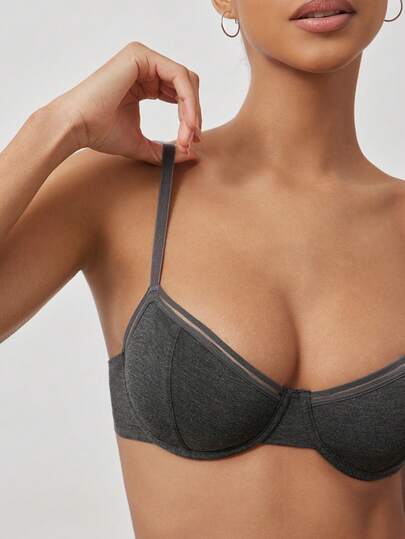 Ocili 1pc Women's Fashion Comfortable Wireless Solid Color Bra, Sexy Backless Versatile Lingerie