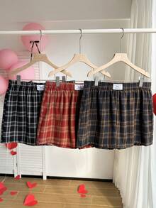 Comfortcana Quần short kẻ caro dáng rộng, thoải mái, nhiều chiếc - Nhiều màu - Xem 8