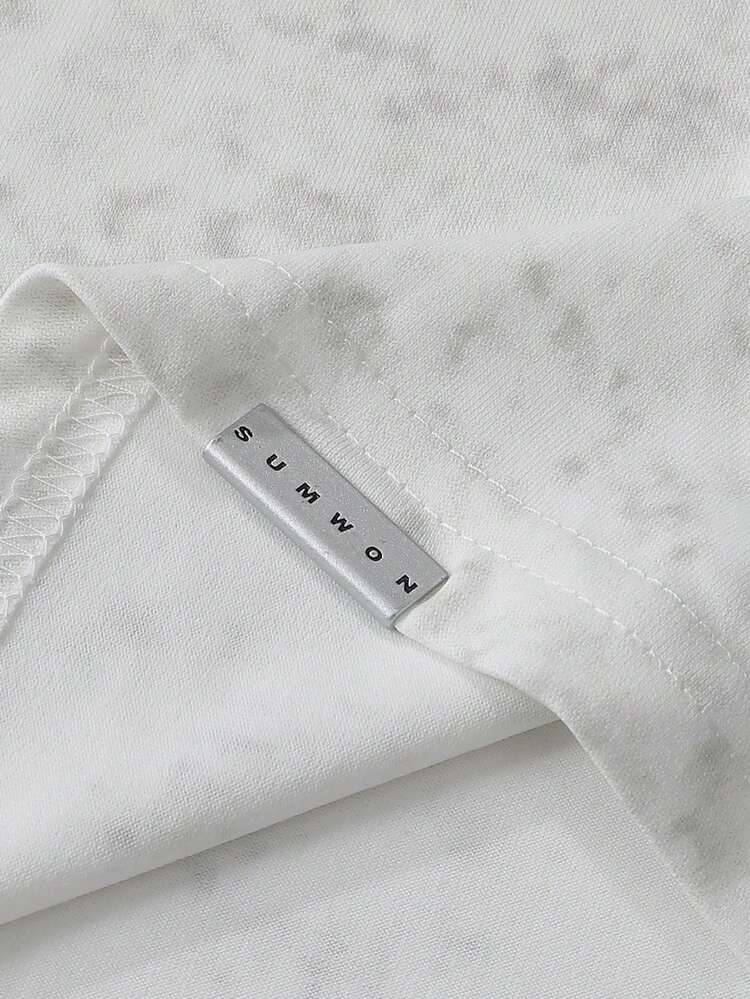 Sleeveless Tank Top With Marble Pattern