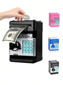 全新：指纹密码存钱罐，大容量硬币罐，教育理财，防盗硬币储蓄盒，ATM设计硬币罐 - 惊喜礼物，生日礼物，圣诞礼物，完美礼物 - 彩色 - 查看 1