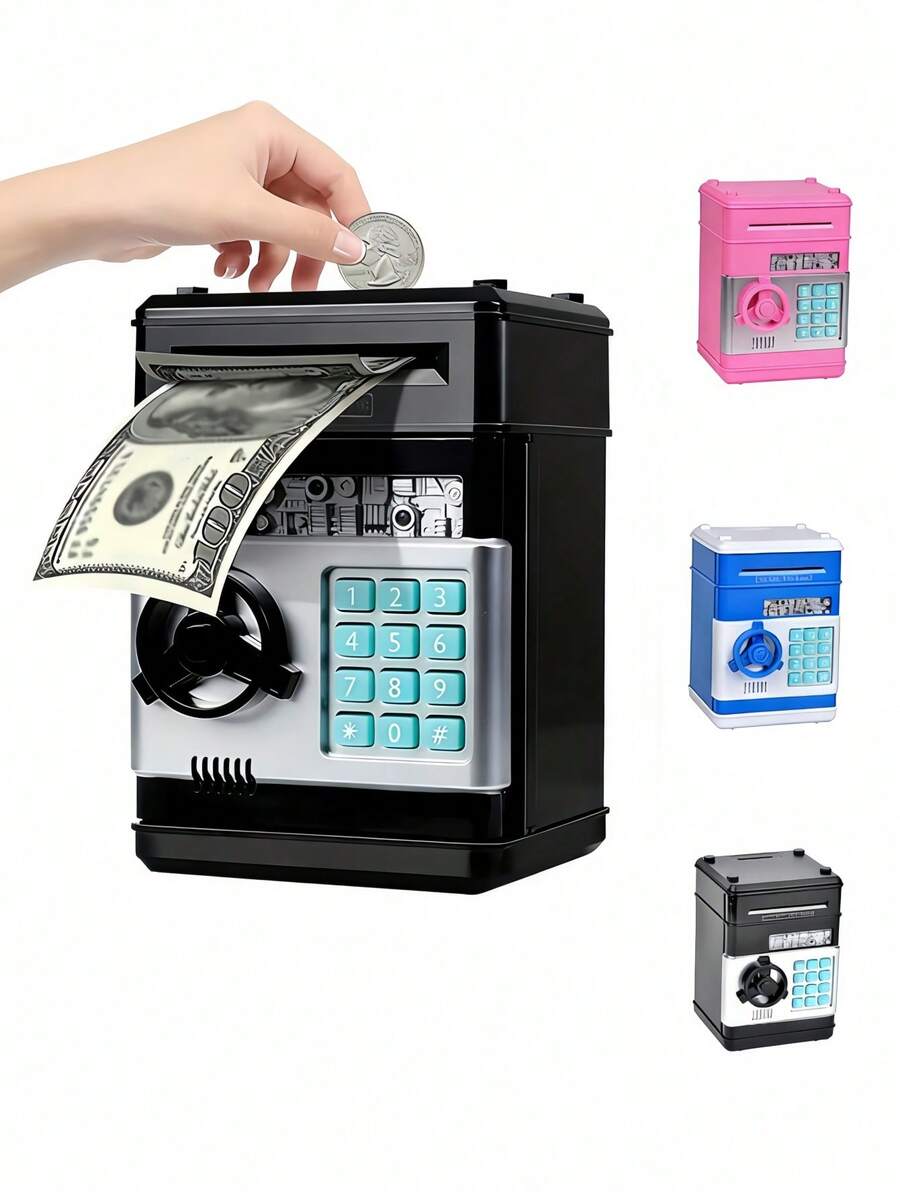 全新：指纹密码存钱罐，大容量硬币罐，教育理财，防盗硬币储蓄盒，ATM设计硬币罐 - 惊喜礼物，生日礼物，圣诞礼物，完美礼物 - 彩色 - 查看 1