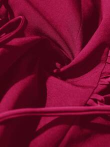 Aveloria Modichic Áo blazer nữ bằng vải satin phối nhiều mảnh, kiểu dáng thanh lịch, thắt dây, thích hợp cho phong cách thường ngày. - Màu Hồng Tươi - Xem 7