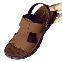 Sandalias de playa para hombre: chanclas informales, transpirables y con suela blanda para exteriores. - Marrón - Ver 3