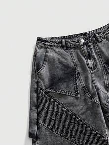 ROMWE MEN Street Life 男士做旧水洗牛仔短裤 - 棕色 - 查看 10