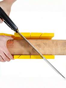 22.5/45/90 Degree 1-Piece Woodworking Cutting Fixture, Miter Saw Box, Woodworking Angle Cutter - Yellow - View 10