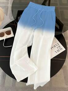 Resyla T-shirt med rund hals och korta ärmar i regular fit + byxor med raka ben och sneda fickor - Blå - Visa 6