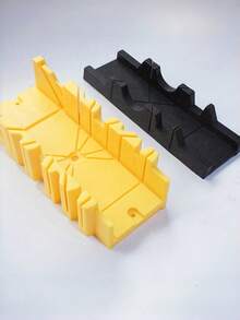 22.5/45/90 Degree 1-Piece Woodworking Cutting Fixture, Miter Saw Box, Woodworking Angle Cutter - Yellow - View 7