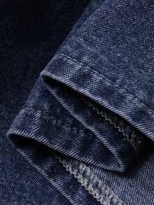 Livesso Sleeveless Distressed Waist-Cinched Casual Denim Dress For Women - Blue - View 7