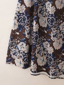 SHEIN Franclia 女士复古优雅宽松两件套，带肩带和流苏 - 棕色 - 查看 6