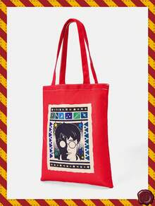 HARRY POTTER X SHEIN Túi xách nữ màu hồng tiện dụng với họa tiết hoa, bong bóng, mao lương dễ thương. - Đỏ - Xem 2