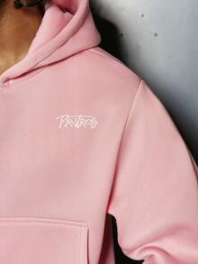 PAVTROS Herren Street-Style dekonstriertes minimalistisches Design Hoodie Set, essentiell für Ausflüge, Jahreszeit, geeignet für Outdoor-Musikfestivals, täglichen Gebrauch, Treffen mit Freunden, Geschenk für Freund/Ehemann, Jahrestags-Geschenk, staubig rosa Sweatshirt Trainingsanzug