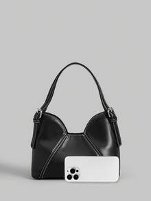 Ontre Women's Fashion Versatile Minimalist Handbag For Commuting - Black - View 3