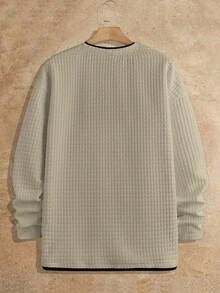 HIMLAND Manfinity Modomio 2pcs Men's Knit Slim Fit Crew Neck Long Sleeve T-Shirt And Elastic Waist Straight Leg Casual Pants Set, Suitable For Autumn And Winter Men Tracksuit - Multicolor - View 10