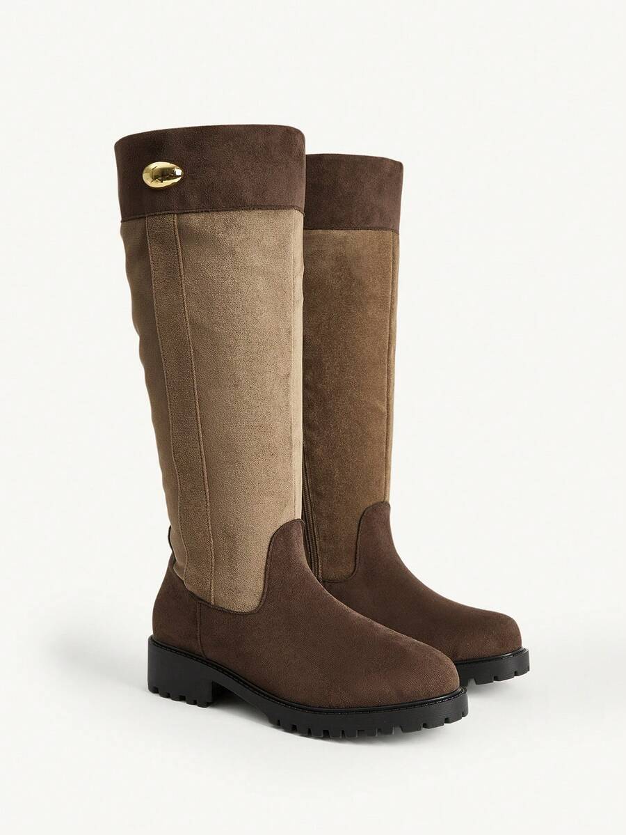 CUCCOO CHICEST Women's Fashionable Over-The-Knee Boots, Versatile For Daily Wear Valentine's Day - Khaki - View 1