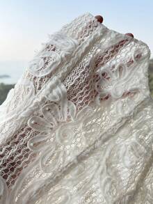 Comfortcana 大码塑身衣束身胸衣优雅性感提花胸衣上装 - 白色 - 查看 7