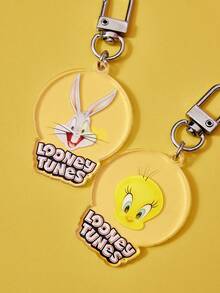 LOONEY TUNES X SHEIN 时尚可爱的字母卡通图案钥匙扣 - 彩色 - 查看 3