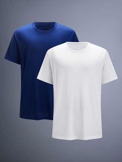 Driftmere 2pcs Moisture Wicking Short Sleeve T-Shirts, Outdoor Sports Gym Jogging Marathon Running Breathable Couples Activewear Spring To Summer, Men Sports T-Shirt, Seamless, For Gym And Fitness, Sporty Fashion, For Summer