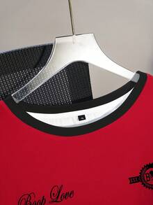 Betty Boop x SHEIN Plus Size Summer Casual Cartoon Figure Graphic Contrast Trim Round Neck Short Sleeve T-Shirt - White - View 3