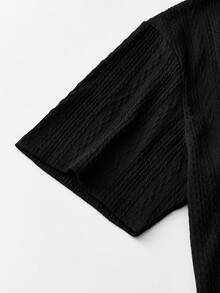 SWAVVY Men's Casual Commuting Rider Embroidery Textured Fabric Short Sleeve Polo Shirt, Summer - Black - View 3