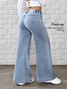 Flexra Women's Casual Loose Fit Pocket Denim Jeans