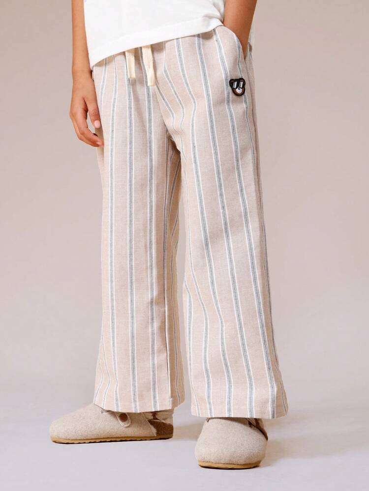 Striped Wide Leg Pull On Pants
