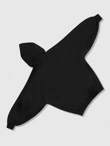 ROMWE MEN Goth Áo nỉ tay cánh dơi dáng rộng có mũ, áo nỉ đôi, thích hợp cho mùa xuân, thu và đông. - màu đen - Xem 2