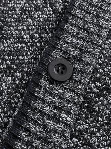 Officeau Men's Elegant Casual Comfortable V-Neck Knit Cardigan Sweater, Spring/Autumn/Winter, Long Sleeve Top - Dark Grey - View 4