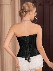 Myrelith 优雅提花无弹力塑身女式衬衫 - 黑色 - 查看 2