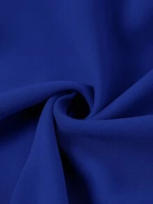 Ellevyn Plus Size Elegant Solid Color Heart Print Knitted Elastic A-Line Dress With Rhinestone Decor, Dress And Jacket Set - Royal Blue - View 12