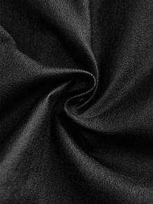 Flirla Women's Elastic Fitted Elegant Black Coated Pencil Skirt - Black - View 10