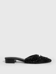 CUCCOO SZL Fashion Shiny Women's Shoes Backspace Design Banquet Party Women's Shoes Spring Shoes - Black - View 4