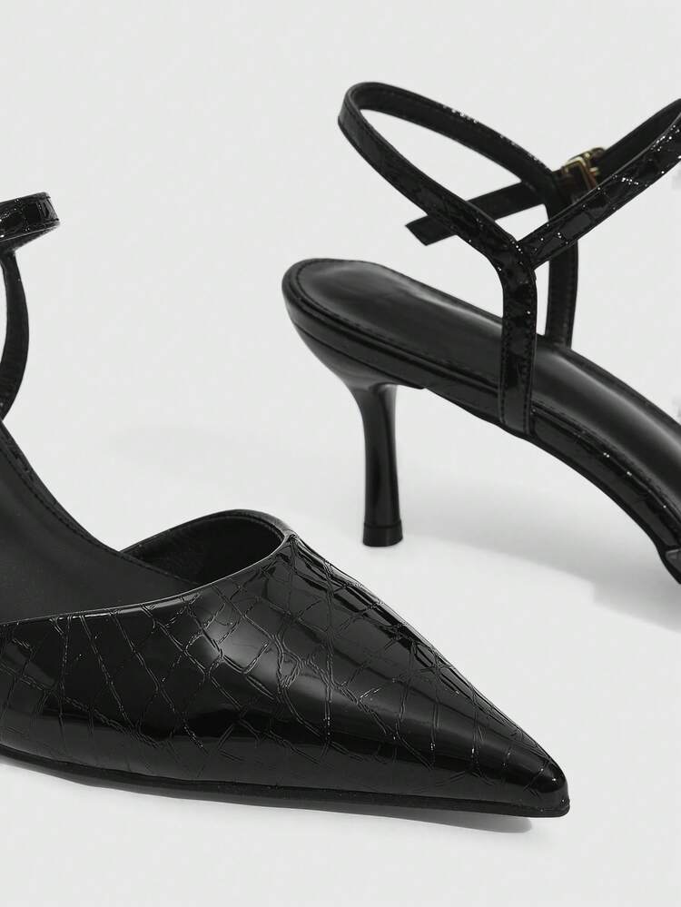 CUCCOO SZL European And American Style Women's Closed Toe High Heels 2026 Spring And Summer New Fashion Pointed Toe Back Thin Heel Shoes Temperament Buckle Sandals