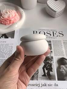 2PCS/Set Small Jar Storage Box Silicone Mold Base + Lid,DIY Small Jar Aromatherapy Candle Cup Plaster Mould,Home Decoration Ornaments Epoxy Resin Mold, HandicraftMaking Casting Molds - White - View 3
