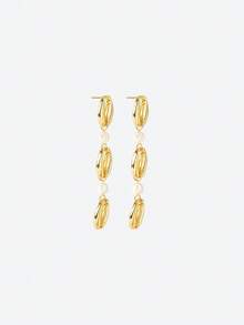 Opalesca Orecchini pendenti da donna, accessori per abiti, stile old money, con perline, accessori da sposa/matrimonio, stile fairycore/fate, con perle, adatti per autunno/inverno, per mamma/donna/ragazza/madre, eleganti, di qualità premium, per San Valentino, regalo - Oro giallo - Visualizzare 4