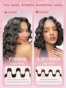 SHEGLAM HAIR Cupid's Charm Beach Babe Hair Waver,Pink Ionic Hair Curler - 25mm EU Plug,Waver Curling Iron,2 Barrel Hair Crimper With Anti-Scald,50 Million Ions & 10 Min Quick Wave,Smart Timer & Adjustable Temps,Easy To Use Hair Tool For Women Graduation Birthday Gift Holiday Winter Pink Vibe Makeup Party Beach Travel Camping School Campus Festivals Rose Present Girl Charm Best Valentine's Day Women's Day Love Yourself - Baby Pink - View 6