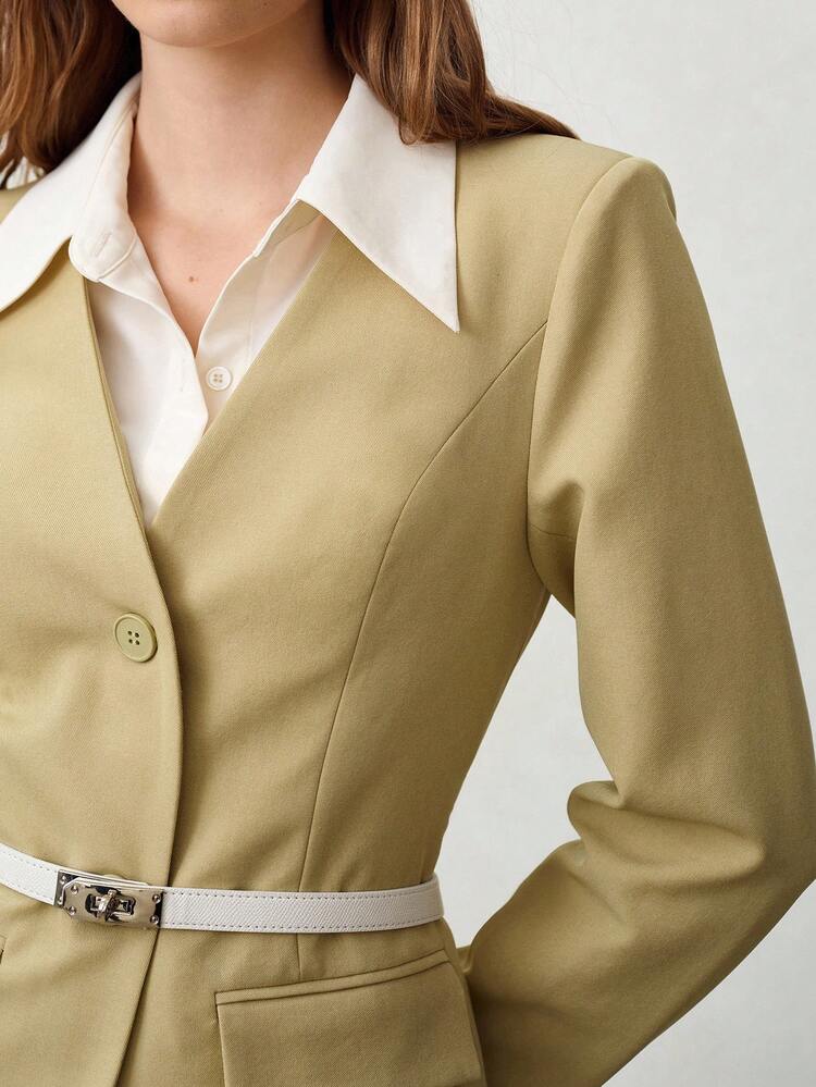 WOMEN'S SPRING/SUMMER 2 IN 1 BLAZER, UNIQUE COMMUTING LONG SLEEVE ELEGANT BLAZER