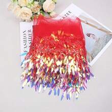 1件梦幻流苏柳叶亮片蕾丝饰边，服装DIY配件，炫彩亮片流苏 - 彩色 - 查看 14