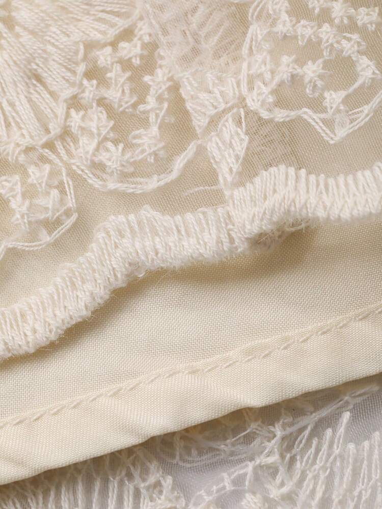 Baby Girl Lace Round Neck Short Sleeve Button Design Formal Party Birthday Dress Toddler Girls Clothes