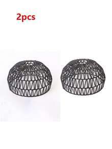 Chụp đèn dây giấy phong cách Bohemian, chụp đèn chùm phong cách nông thôn, chụp đèn đan bằng dây giấy hình giỏ, chụp đèn chùm tự làm, thích hợp cho phòng khách, đảo bếp, phòng ăn, trang trí nhà cửa độc đáo (Không bao gồm dây đèn và đế đèn) - Nhiều màu - Xem 7