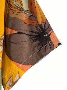 Manfinity RSRT Men's Summer Casual Vacation Plant Print Short Sleeve Shirt Men Tropical Print Shirt Hawaii Shirt Luau Shirt - Multicolor - View 4