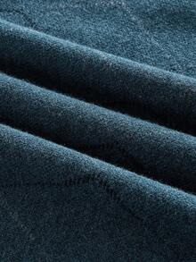 Officeau 男士加厚V领提花毛衣，休闲商务通勤长袖套头衫，秋冬季针织上衣 - 青碧色 - 查看 5