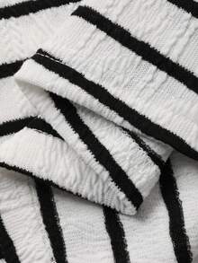 Livesso Đầm midi không tay phối màu đen trắng, kiểu dáng thoải mái phù hợp cho kỳ nghỉ biển, thích hợp cho mùa xuân và mùa hè. - Đen và trắng - Xem 8