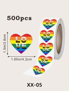 500张/卷 LGBT彩虹条纹图案贴纸 学校用品 返校季 - 彩色 - 查看 6