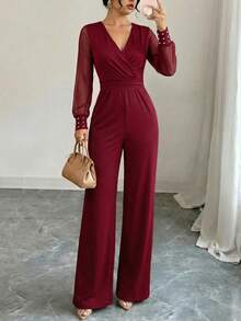 Women Jumpsuits - Maroon - View 1