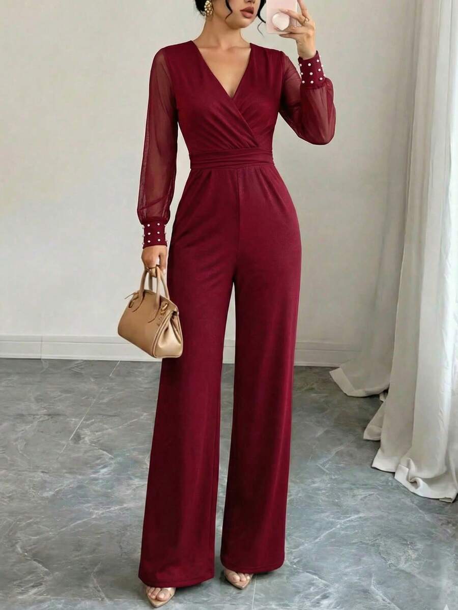 Women Jumpsuits - Maroon - View 1