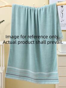 4-Piece Cotton Towel Set For Bath & Kitchen - Soft, Fade Resistant, Includes Large Bath Towel & Small Towels, All Season Use - Blue - View 2