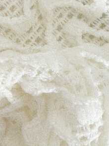 Swim Mod Women's Jacquard Fabric Beaded Halter Bikini Set, Spring/Summer - Beige - View 5