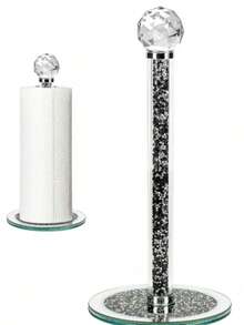 Crystal Glass Round Base Kitchen Dining Table Paper Towel Holder - Multicolor - View 11