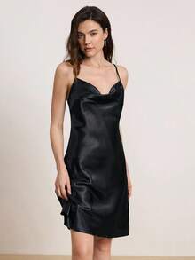 2件套女士丝滑系带睡袍及睡裙套装，优雅家居服，适合居家、睡眠，四季皆宜，秋冬皆可穿着